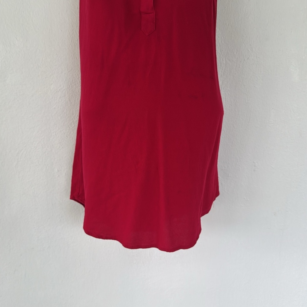 Forever 21 red collared button front sleeveless shift style dress size medium - Picture 5 of 12